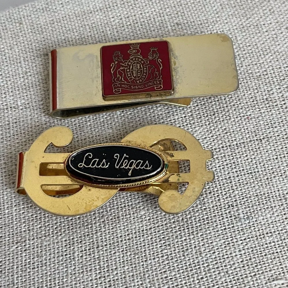 Vintage 10K Gold Plated Money Clips Lot of 2